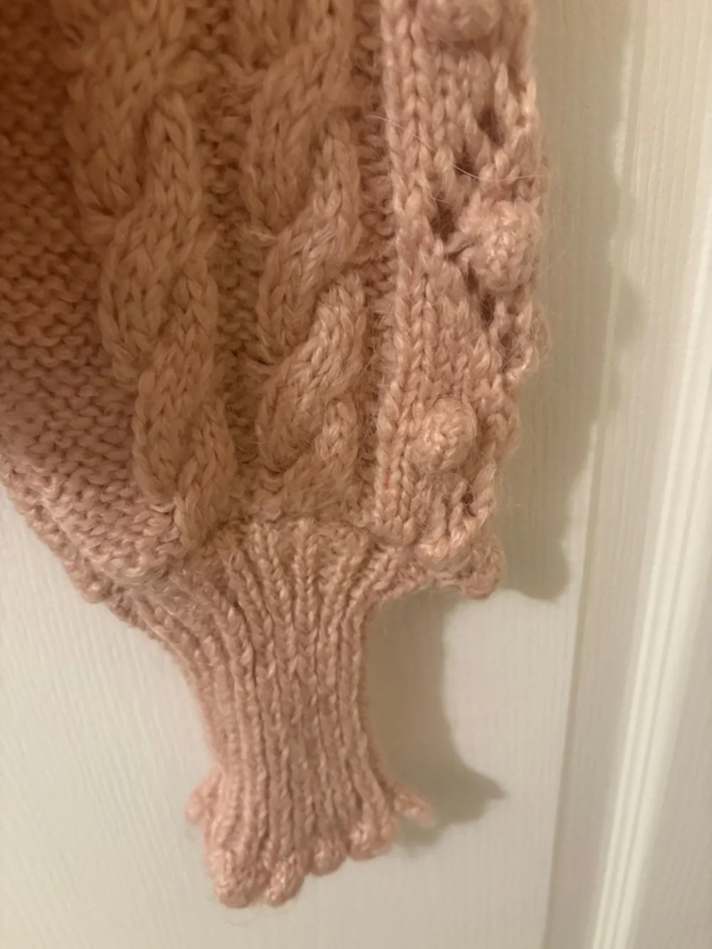 ZARA Blush Pink Cable & Bobble Knit Cardigan - Picture 4 of 6